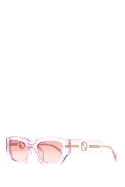 GUCCI GUCCI WOMEN PINK ACETATE SUNGLASSES