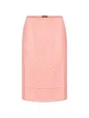 Gucci Women Pink Gg Jacquard Silk Midi Skirt In Pink
