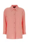 Gucci Women Pink Gg Silk Shirt In Pink