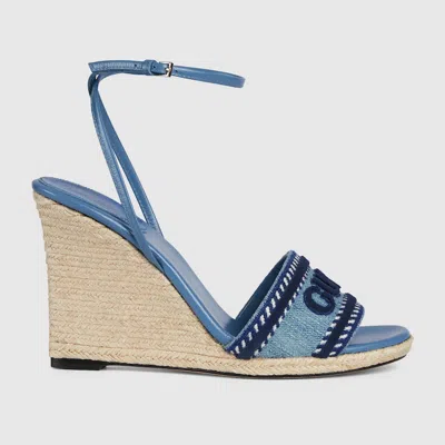 Gucci Women's Platform Espadrille In Blue