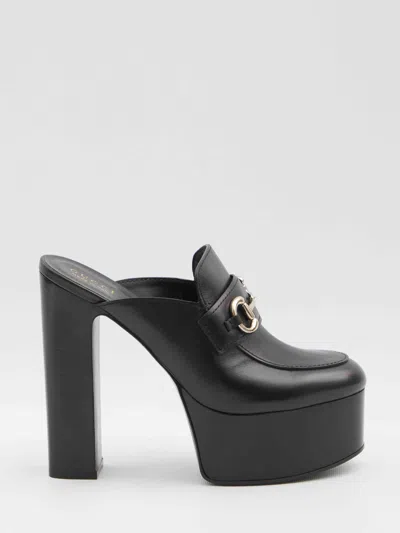 GUCCI GUCCI WOMEN PLATFORM MULES WITH HORSEBIT
