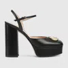 Gucci Double G Platform Sole High Heels In Black