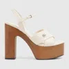 Gucci New Marmont Gg Leather Platform Sandals In Neutral