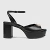 Gucci Double G Leather Platform Sandals