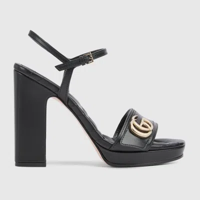 Gucci Women's Platform Sandal With Double G In Black