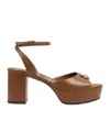 Gucci Women's Platform Sandal With Double G In Brown