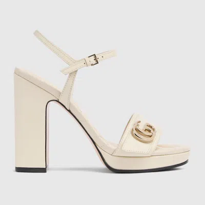 Gucci Women's Platform Sandal With Double G In Neutral