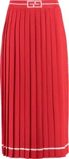 Gucci Pleated Knitted Skirt In Red