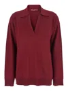 Gucci Polohemd Aus Ultrafeiner Wolle In Burgundy