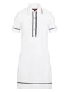 Gucci White Knit Polo Collar Mini Dress In White