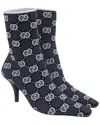 Gucci 75mm Interlocking G Knit Boots In Black Knit In Black