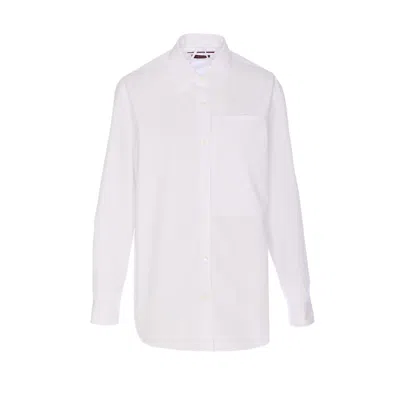 Gucci Women Popeline Shirt With Relief Logo In White