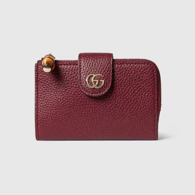 Gucci Mini Gg Marmont Wallet In Red