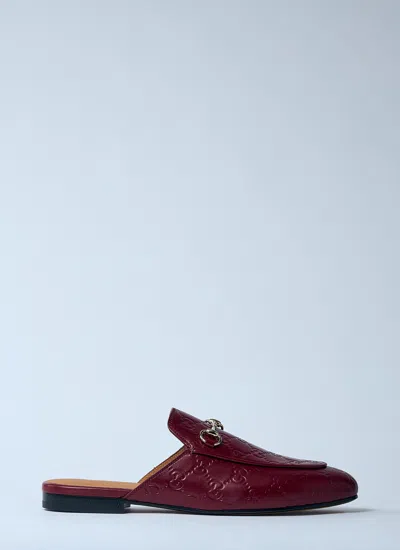 Gucci Women Princetown Mules In Red