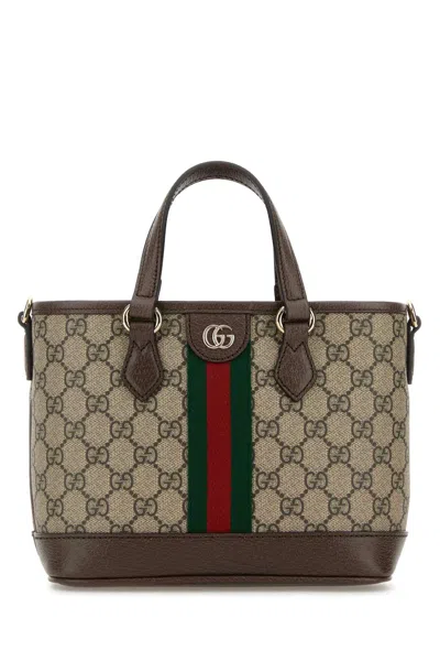 Gucci Women Printed Canvas Small Ophidia Handbag In Brown