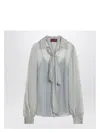 Gucci Light Blue Printed Chiffon Shirt