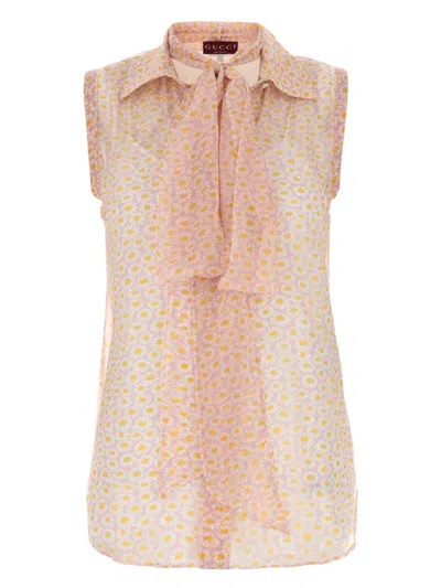 GUCCI WOMEN'S PRINTED CREPE SHIRT