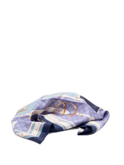 Gucci Women Printed Silk Carré In Purple