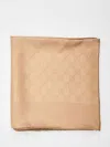 Gucci Silk Carré With All-over Monogram Print In Brown