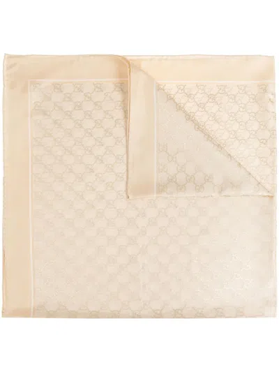 Gucci Women Printed Silk Scarf In Gold