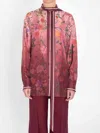 Gucci Silk Floral Shirt In Pink