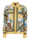 Gucci Bicolor Silk Pattern Shirt In Multi