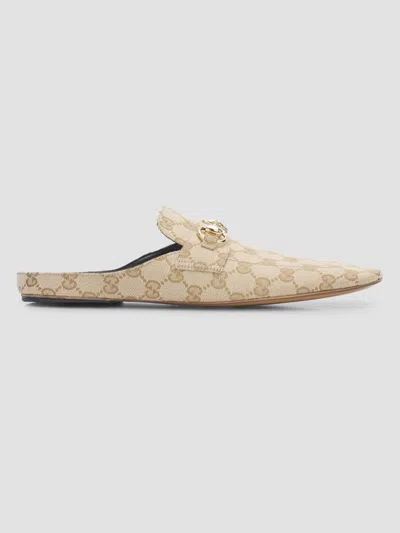 Gucci Ragazzo Gg Canvas Loafer Mules In Brown