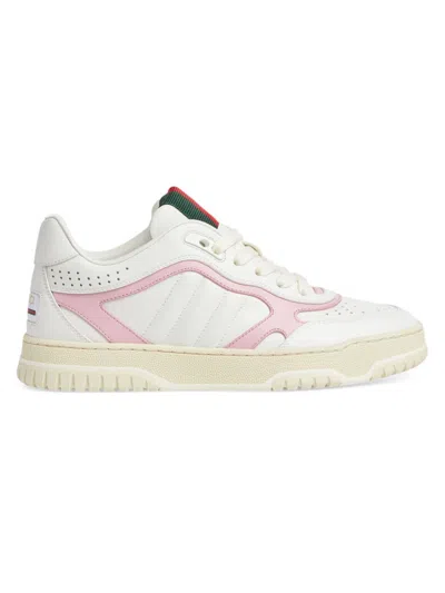 Gucci Women's Re-web Leather Sneakers In Bianco