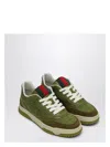 Gucci Re-web Sneaker In Green Gg Fabric Women