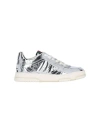 Gucci Reweb Gg Low-top Metallic Leather Sneakers In Silver