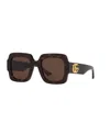 Gucci Women's Rectangle Sunglasses, Gg1547s Gc002194 In Brown
