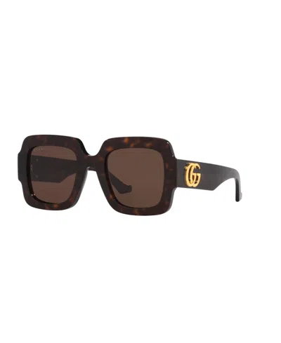 Gucci Women's Rectangle Sunglasses, Gg1547s Gc002194 In Brown
