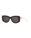 Gucci Womens Black Gg1566s Cat-eye Acetate Sunglasses In Black