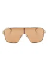 Gucci Rectangle Sunglasses Crystal-embellished Protective Case In Gold
