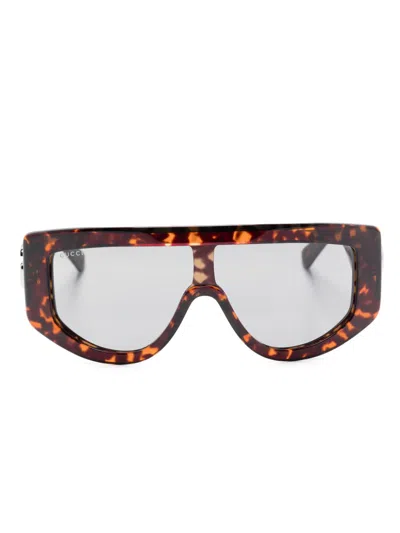 Gucci Women Rectangular Shape Sunglasses In Brown