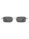 Gucci Rectangular Frame Sunglasses In Gold