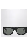 Gucci Rectangular Sunglasses In Glossy Black In Red