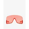 GUCCI GUCCI WOMEN'S RED GC002161 GG1631S IRREGULAR-FRAME INJECTED SUNGLASSES