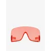 Gucci Womens Red Gc002161 Gg1631s Irregular-frame Injected Sunglasses In Red