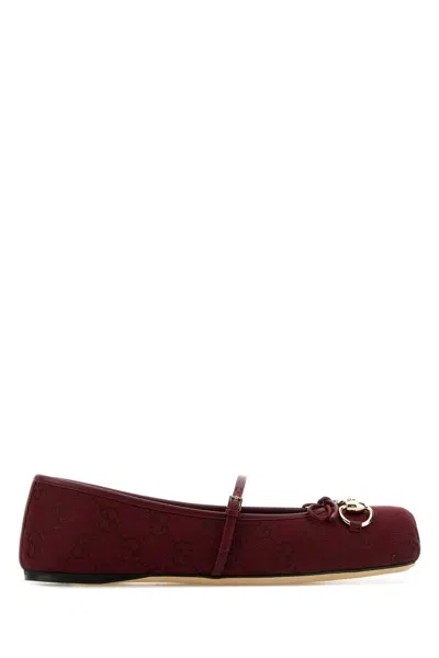 Gucci Women Red Original Gg Fabric Ballerinas In Multi