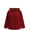 Gucci Women Red Polyester Faille Jacket In Burgundy