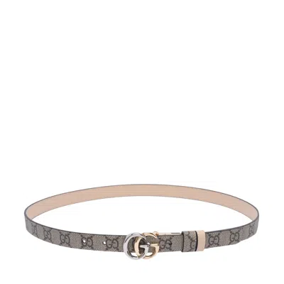Gucci Women Reversible Gg Marmont Belt In Beige