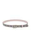 Gucci Women Reversible Gg Marmont Thin Belt In Beige