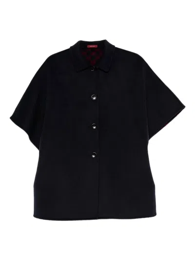 Gucci Reversible Blue Coat With Gg Pattern Women