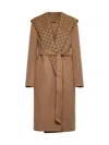 Gucci Women Reversible Gg Wool-blend And Silk Coat In Brown