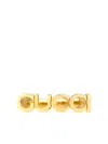 Gucci Logo-lettering Polished-finish Ring In Gold