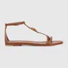 Gucci Sandali In Pelle Caramello Donna In Brown