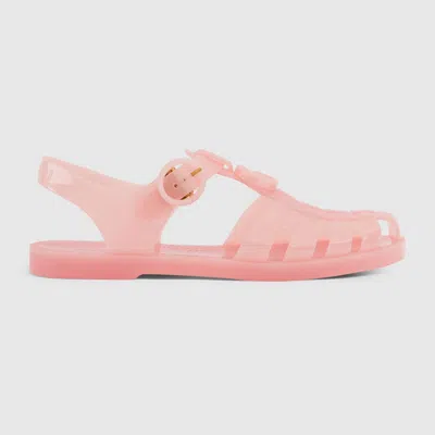 Gucci Glossy Double G Fisherman Sandals In Pink