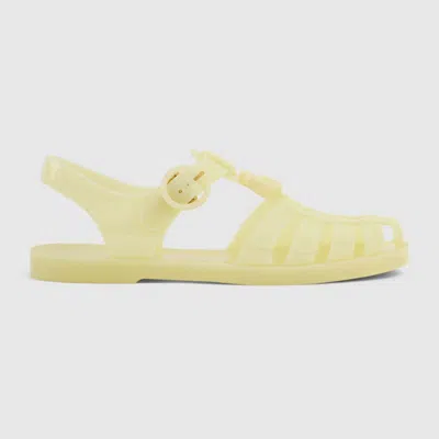 Gucci Women's Sandal With Double G In Yellow