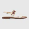 Gucci Women's Sandal With Interlocking G And Web In White